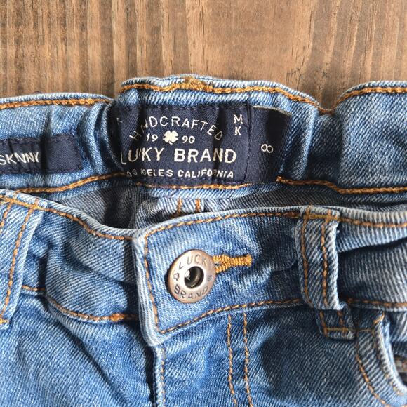 Lucky Jeans Girls Size 8 Zoe Skinny Denim Straight Leg Stretch Adjustable Waist - Picture 3 of 8